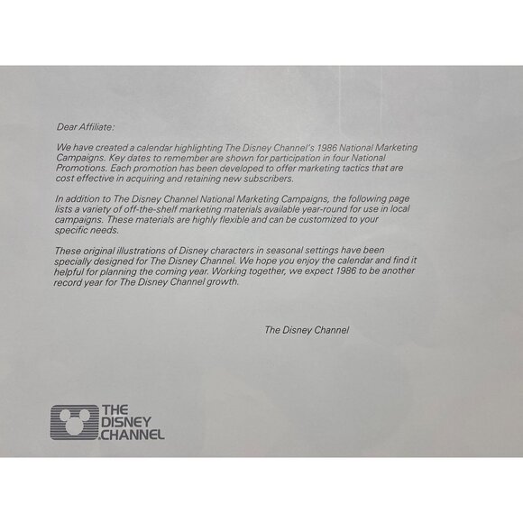 1986 Disney Channel Calendar Art Prints: Mickey Minnie Donald Daisy Goofy & Tink - Picture 14 of 14